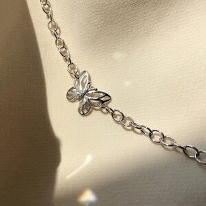 Beautiful Butterfly Necklace Sterling Silver